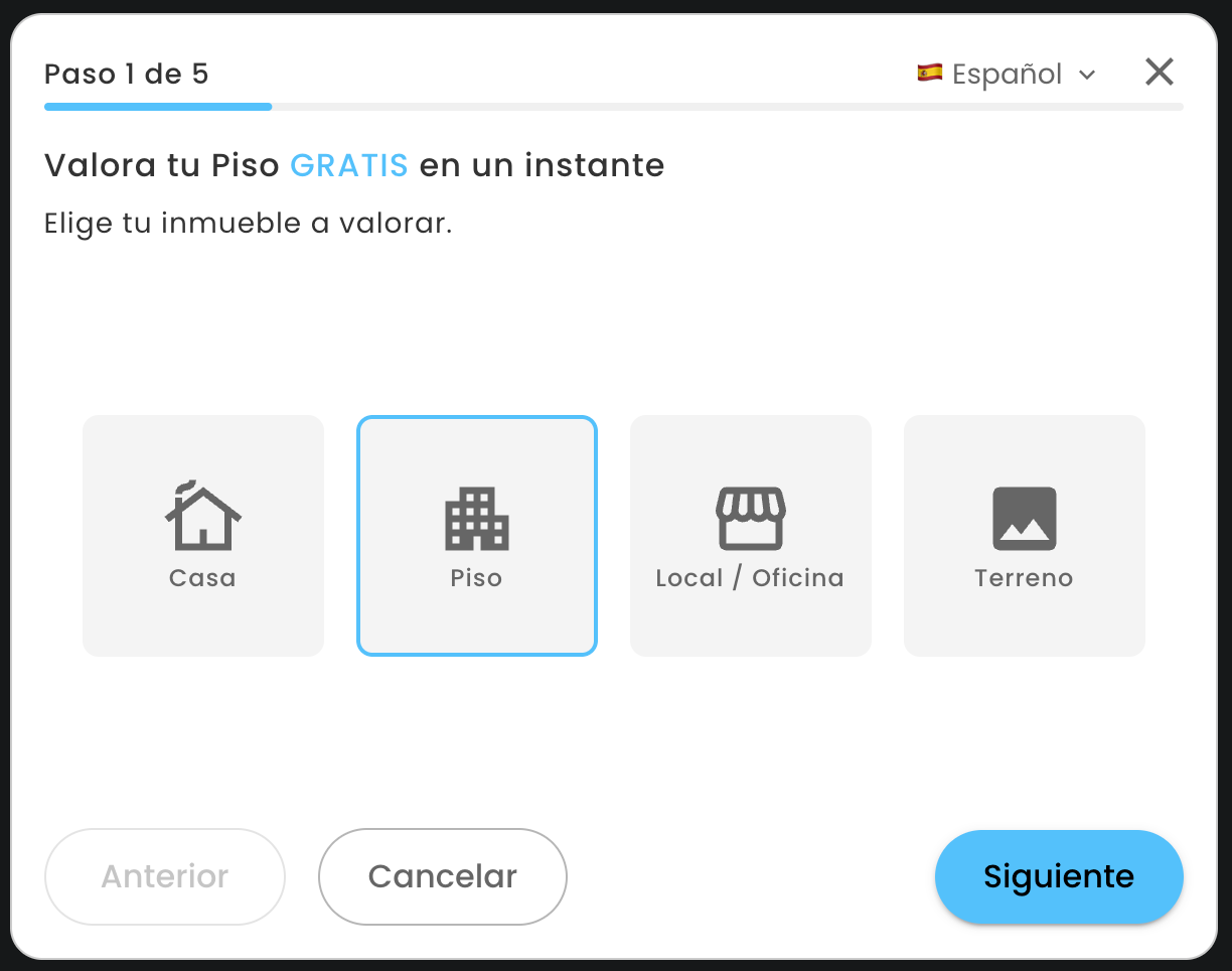 Valorador web de Betipo: primer paso para elegir casa, piso, local u oficina o terreno